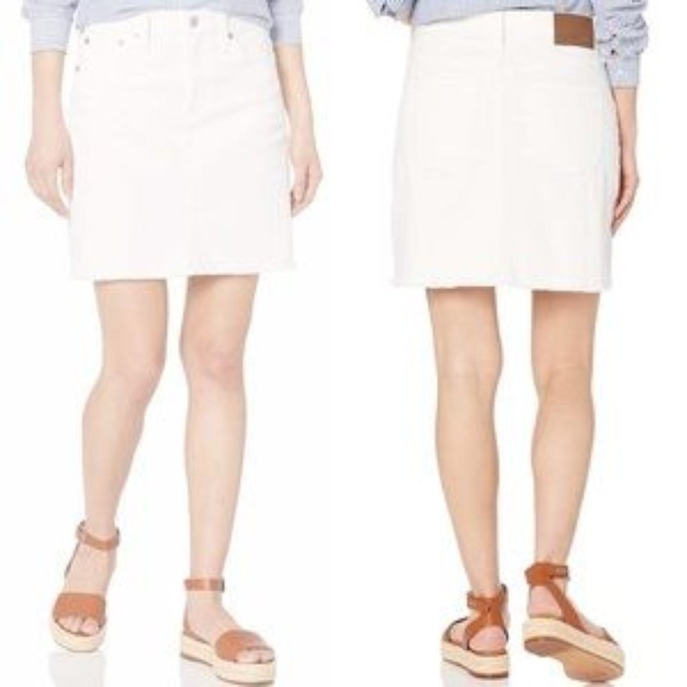 J CREW Mercantile Skirt Mini Denim Jean Raw Hem Size 2